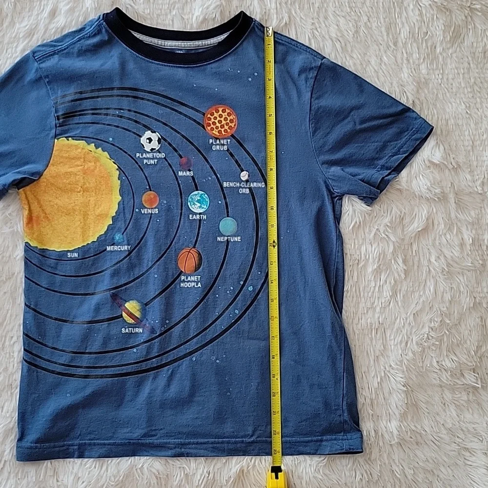 Gymboree Cosmic Club Solar System Graphic Short Sleeve Tee Shirt Size 14 Boys